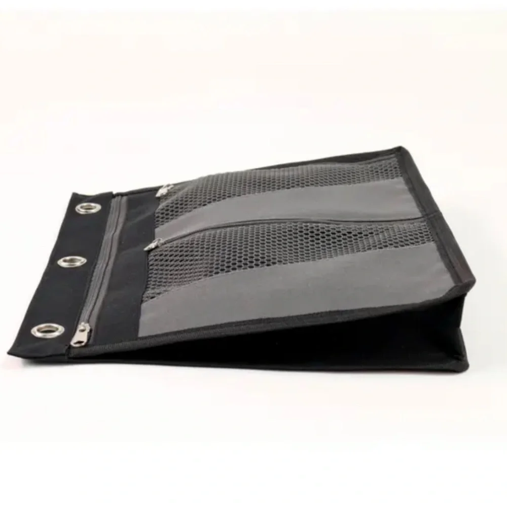 NEW Gray & Black Expandable Binder Pencil Pouch